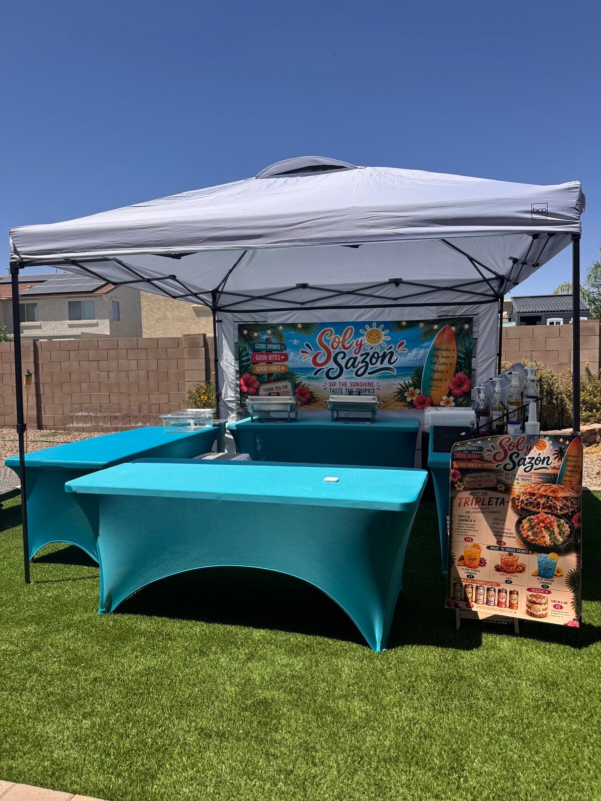 Sol y Sazón mobile tent setup